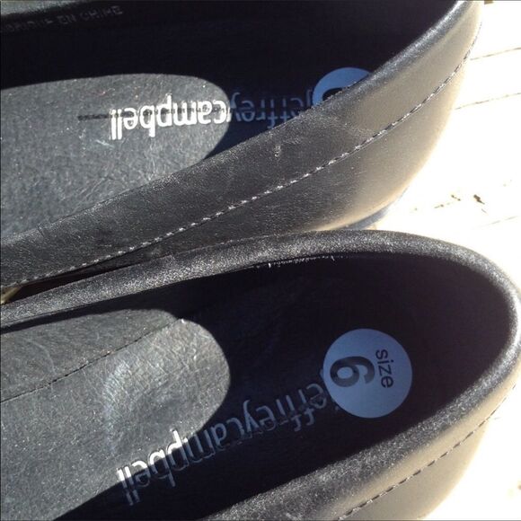 Anthropologie Jeffery Campbell Black Leather Floral Bolero Loafer Flats Size 6 - Picture 7 of 8